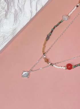 HOWEET串珠水滴项链叠戴锁骨链