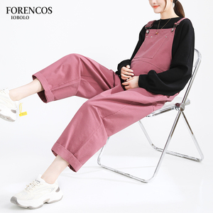 forencos孕妇背带裤秋款套装两件套2023新款小个子裤子秋冬款长裤