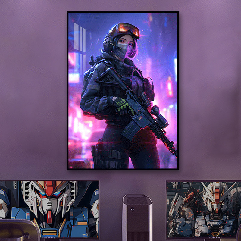 网吧挂画狙击射击游戏装饰画电竞房墙面装饰酒吧房间背景墙壁画,家居饰品,现代装饰画,淘宝优惠券,粉丝福利购,淘宝优惠卷