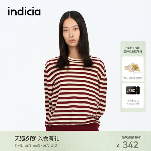 indicia标记简约经典条纹针织衫