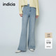 indicia标记2026春新款 复古灰蓝高腰阔腿牛仔裤 显高显瘦L2A6NK004