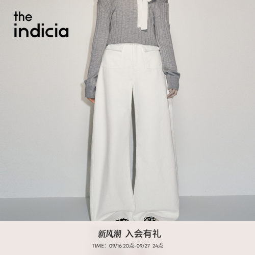 the indicia标记2026秋新款清爽奶白高腰弯刀裤牛仔裤 L2C6NK213Z