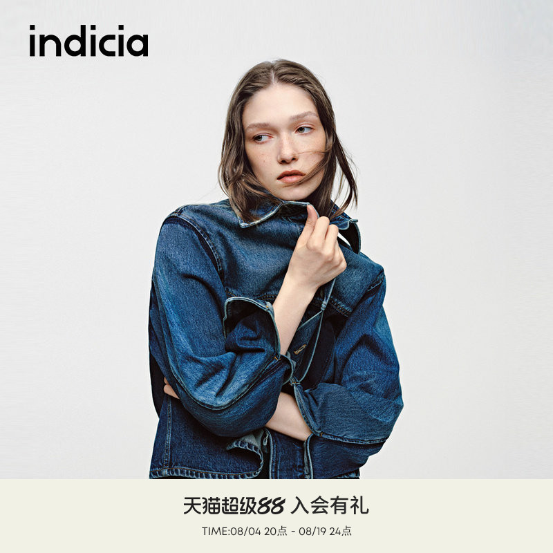 【明星同款】indicia标记商场秋冬慵懒风帅气牛仔外套 F2C4WT461F - 实物图