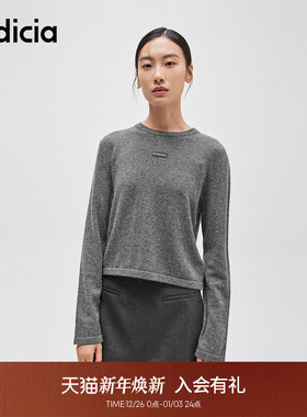 indicia标记商场同款25秋冬新款简约文艺风短款羊绒衫F2D4MS746C