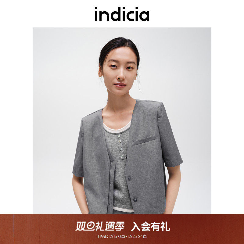 indicia标记极简通勤风短外套