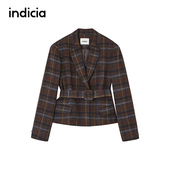 复古时髦撞色格纹西装 indicia标记商场同款 2026春新款 F2A6XZ012F