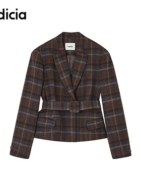 indicia标记商场同款2026春新款复古时髦撞色格纹西装 F2A6XZ012F