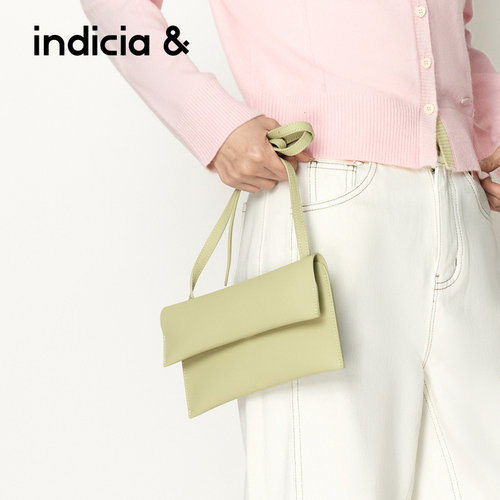 indicia&商场同款高级牛皮翻盖式时尚单肩斜挎法棍包BF2A6BP162