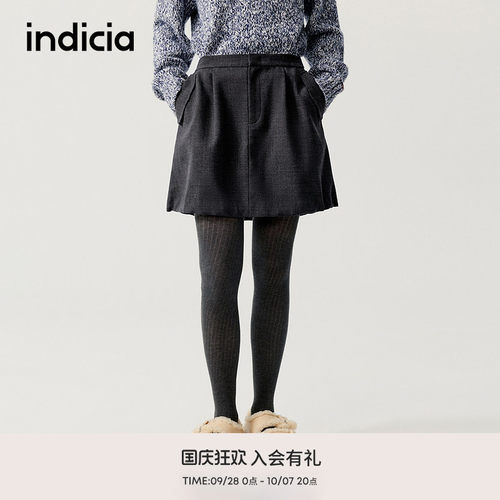 indicia标记商场同款冬季新款设计感miu系短裙半裙F2D5QZ543F