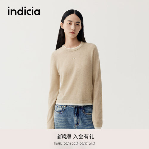 indicia标记商场同款2025冬季新款柔软亲肤舒适针织衫 F2D5ZZ476C