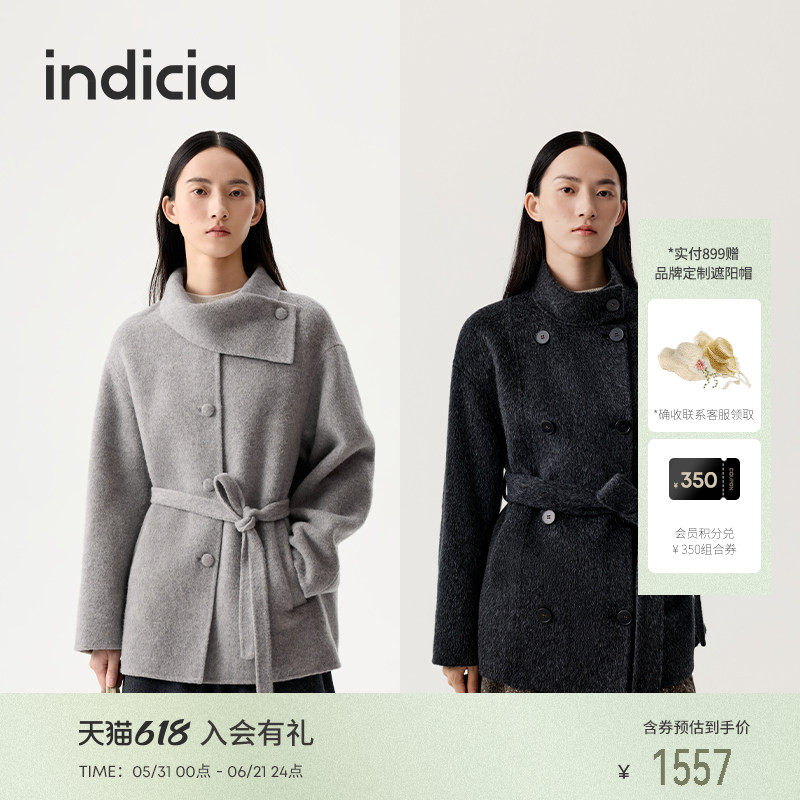【呢好系列大衣】indicia标记25冬新羊绒羊毛中长双面呢大衣DY252