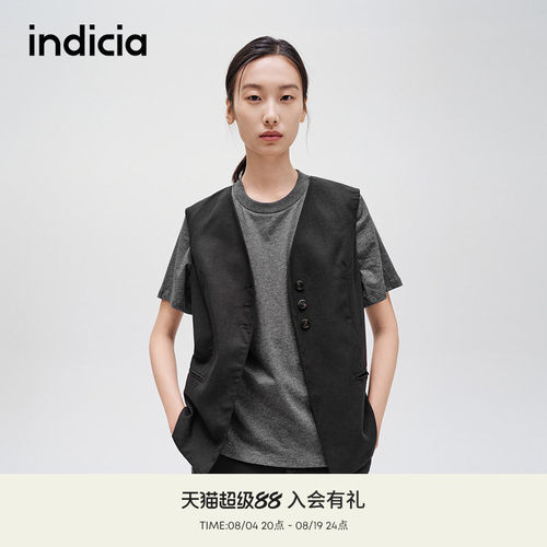 indicia标记简约气质百搭马夹