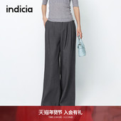 indicia标记商场同款 F2A5KZ055N 裤 25春新款 撞色腰头直筒垂感西装