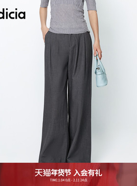 indicia标记商场同款25春新款撞色腰头直筒垂感西装裤F2A5KZ055N