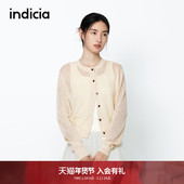 indicia标记2025秋新款 简约大方优雅做旧设计感针织开衫 L2C5KS121