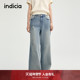 牛仔裤 indicia标记2025春新款 水洗做旧泼墨破洞设计时尚 L2C5NK132