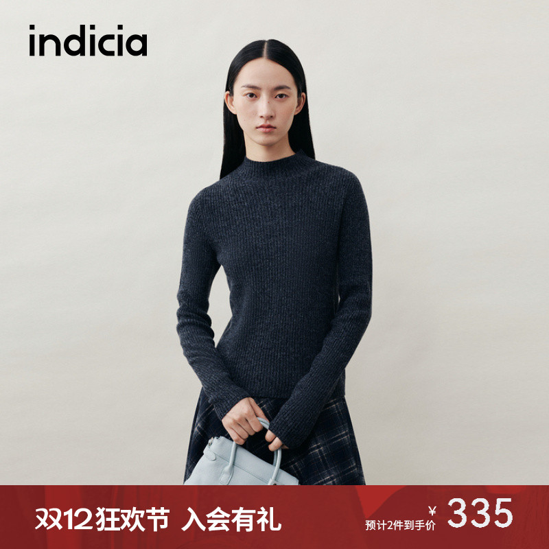 indicia标记2025冬新款简约百搭小高领保暖毛衫显高显瘦L2D5MS225