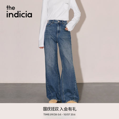 the indicia标记2026秋季新款复古做旧水洗阔腿牛仔裤 L2C6NK217Z