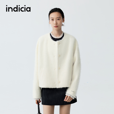indicia标记商场同款2025冬季新款白月光简约气质大衣 F2D5DY702C