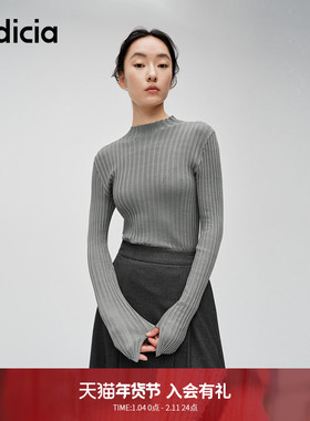 indicia标记商场同款简约气质休闲百搭纯色打底针织衫6A402SY062C