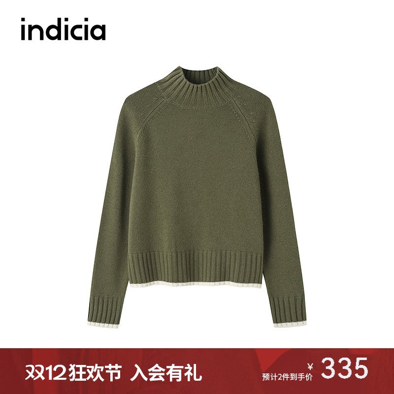indicia标记商场同款25春新款简约休闲百搭插肩袖毛衫F2D4MS783N