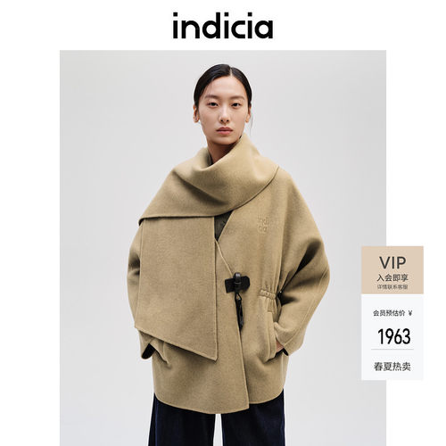 indicia标记百搭显瘦毛呢外套