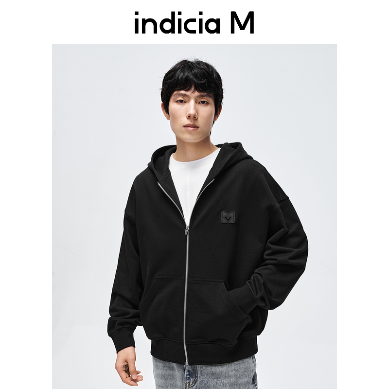 indiciaM标记男装25春新款卫衣外套简约休闲连帽开衫男M2A5WY038L