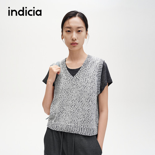 indicia标记宽松韩版针织背心