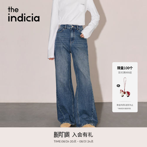 the indicia标记2026秋季新款复古做旧水洗阔腿牛仔裤 L2C6NK217Z