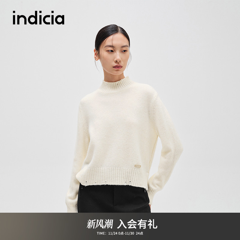 indicia标记镂空百搭针织衫