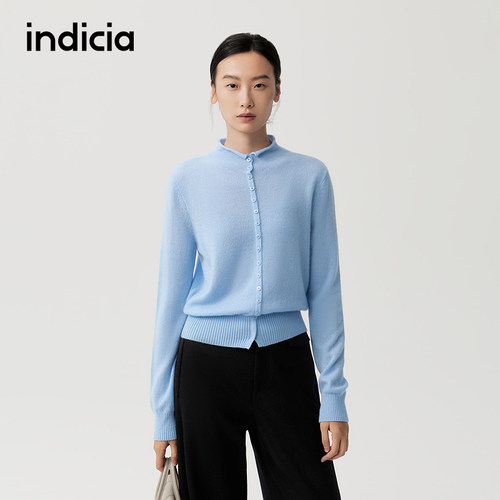 indicia标记商场同款2025冬季新款亲肤柔软山羊绒开衫 F2D5KS631C