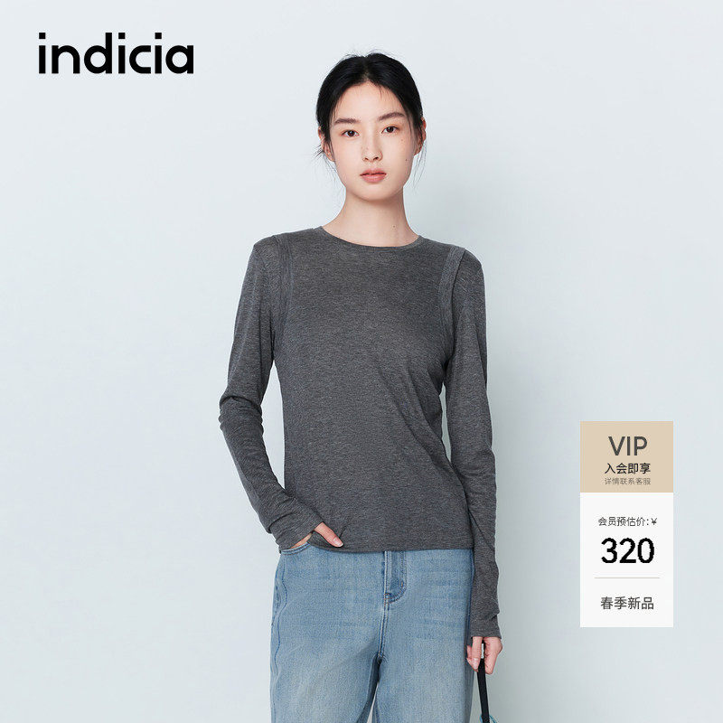 indicia标记2026春新款轻盈舒适松弛感莱赛尔假两件T恤 L2A6TX022,女装/女士精品,T恤,淘宝优惠券,粉丝福利购,淘宝优惠卷