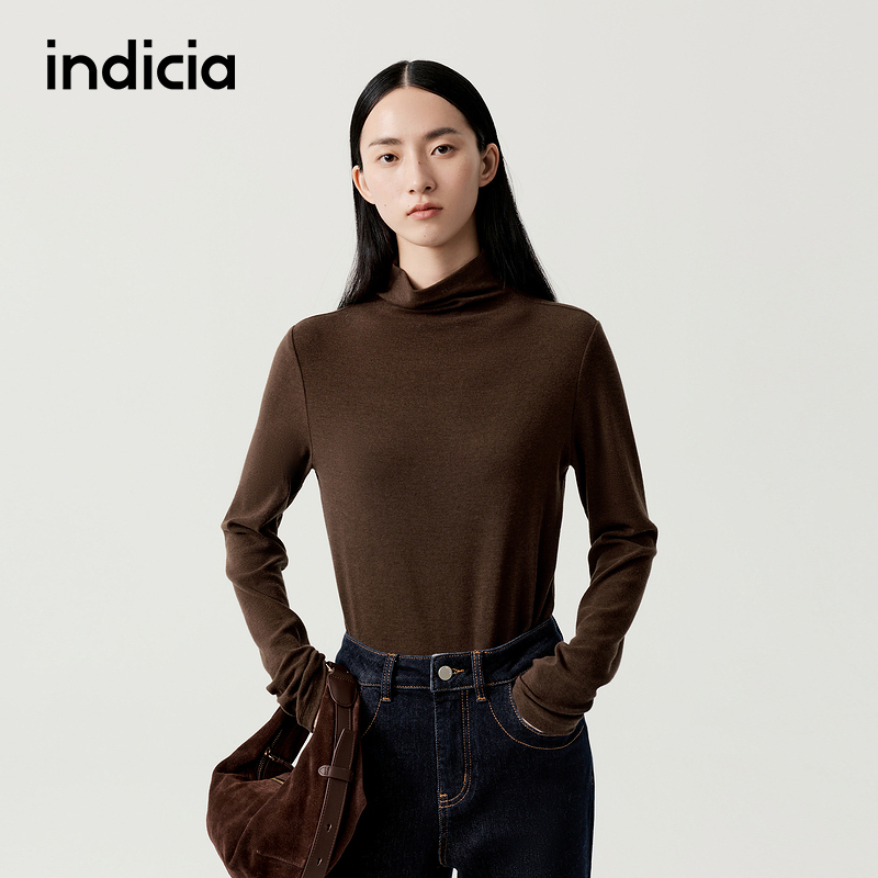 indicia标记商场同款2025冬季新款简约修身显瘦打底衫 F2D5DD547N