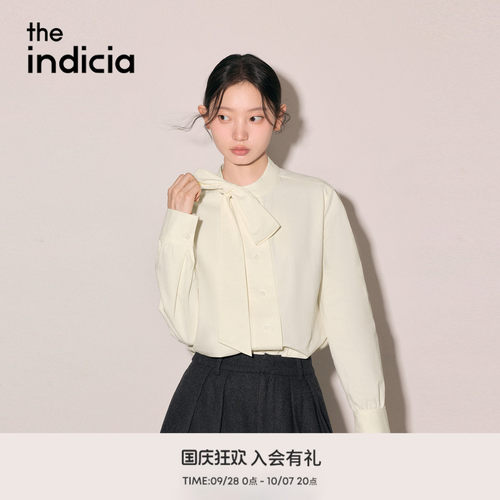 the indicia标记2026冬新款温柔氛围感蝴蝶结系带衬衫 L2D6CS369Y