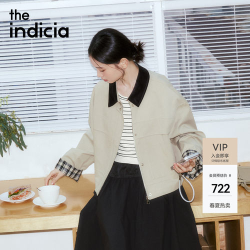 indicia标记领口撞色设计外套