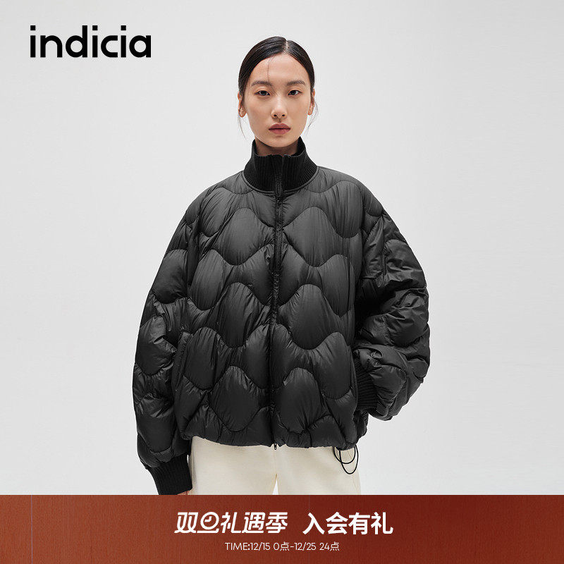 indicia标记菱格羽绒服