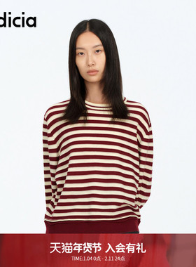 indicia标记商场同款秋季简约经典条纹多色百搭针织衫F2C4KS495F