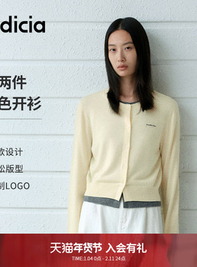 indicia标记商场同款25春季新款简约撞色假两件针织衫 F2A5KS010C