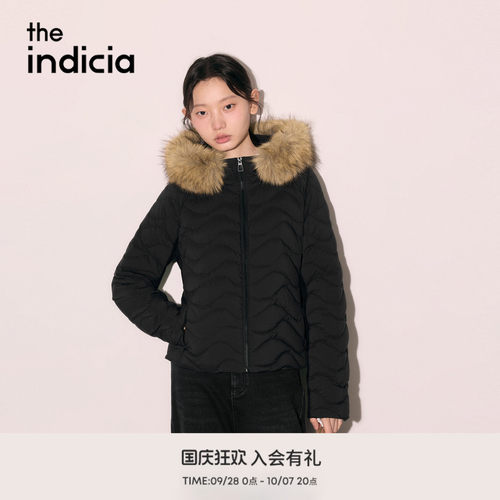 the indicia标记2026冬季新款收腰修身气质毛领羽绒服 L2D6YR304Z