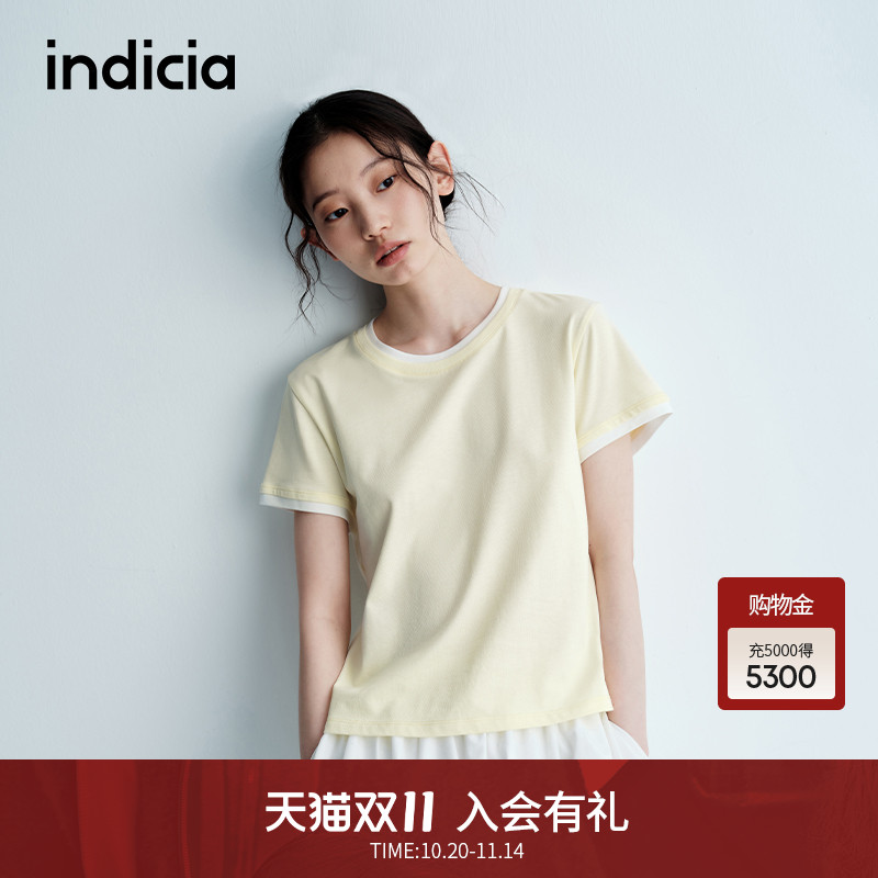 indicia标记少女感柔软短袖T恤