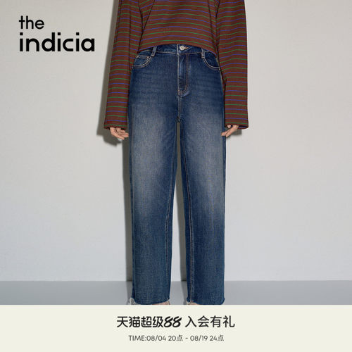 the indicia标记2026秋新款复古高腰直筒牛仔裤九分裤 L2C6NK199Y