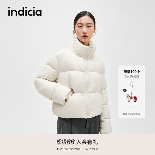 indicia标记鸭绒短款羽绒服