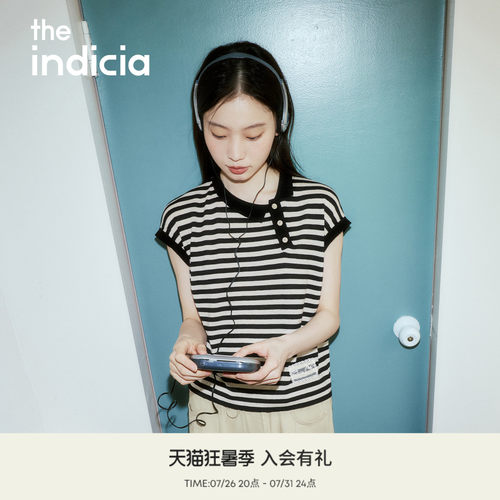 indicia标记2026夏季新款高级低调松弛感条纹显瘦针织衫L2B6ZZ070