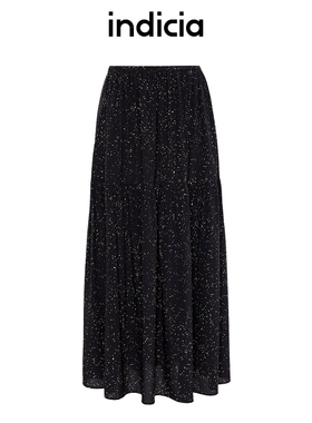 indicia标记商场同款25夏款桑蚕丝满天星浪漫波点半裙6B406QZ399C