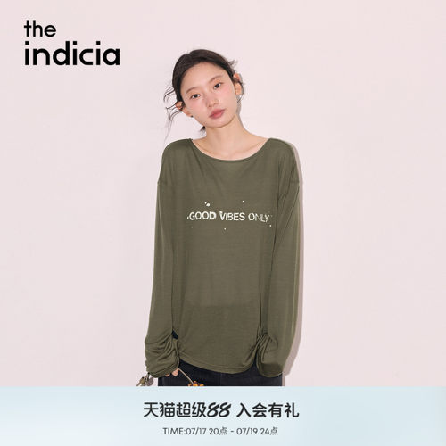 the indicia标记2026秋季新款韩系松弛随性系带设计T恤F2C6TX326F