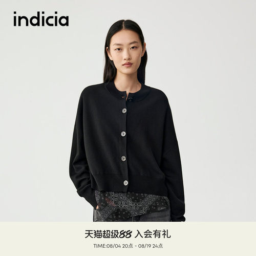 indicia标记商场同款2025秋新款潮流叠穿设计针织开衫 F2C5KS384N