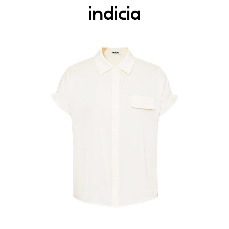 indicia标记桑蚕丝简约时尚衬衫