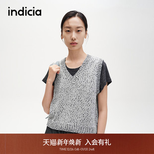 F2C4BX470F 叠穿针织背心 indicia标记商场同款 春秋简约宽松韩版