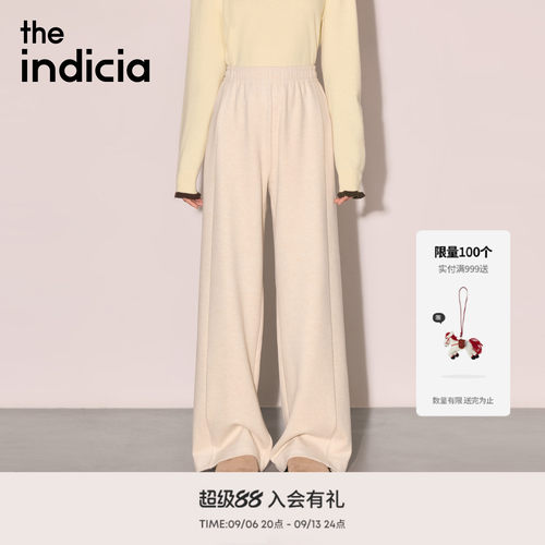 【微喇糯米裤】indicia标记26冬新款垂坠感软糯休闲裤 L2D6KZ265Z