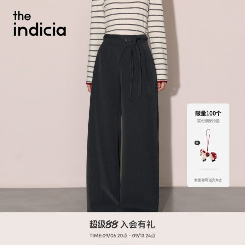the indicia标记2026冬季新款独特交叉腰头设计休闲裤 L2D6KZ281Z